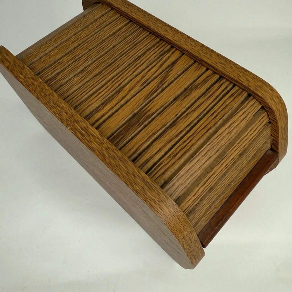 Vintage Wooden Floppy Disk/Recipe Holder with Sliding Lid